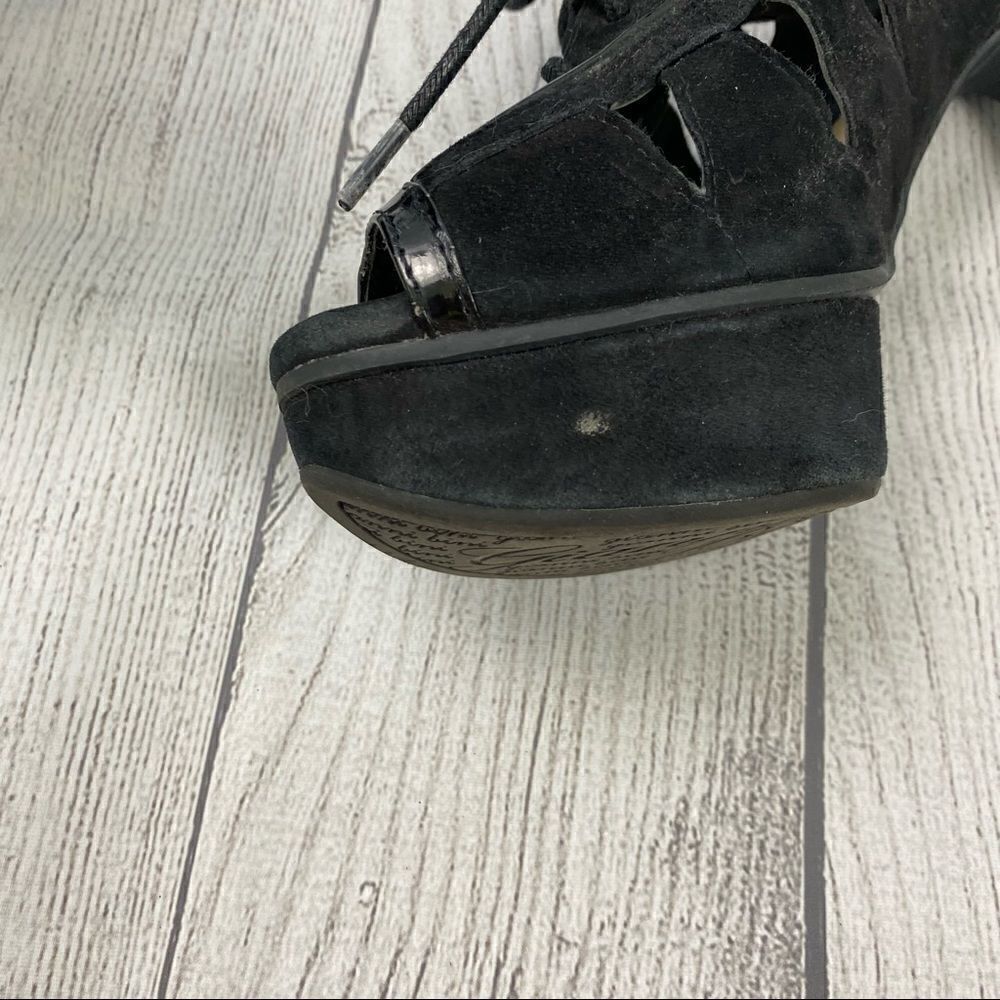 Gianni Bini open toe heeled booties black sz 7.5 women - Picture 10 of 11